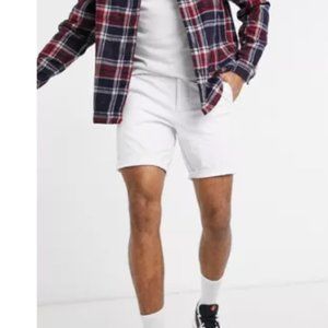 ASOS DESIGN skinny chino shorts in white
